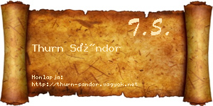 Thurn Sándor névjegykártya