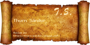 Thurn Sándor névjegykártya