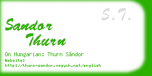 sandor thurn business card